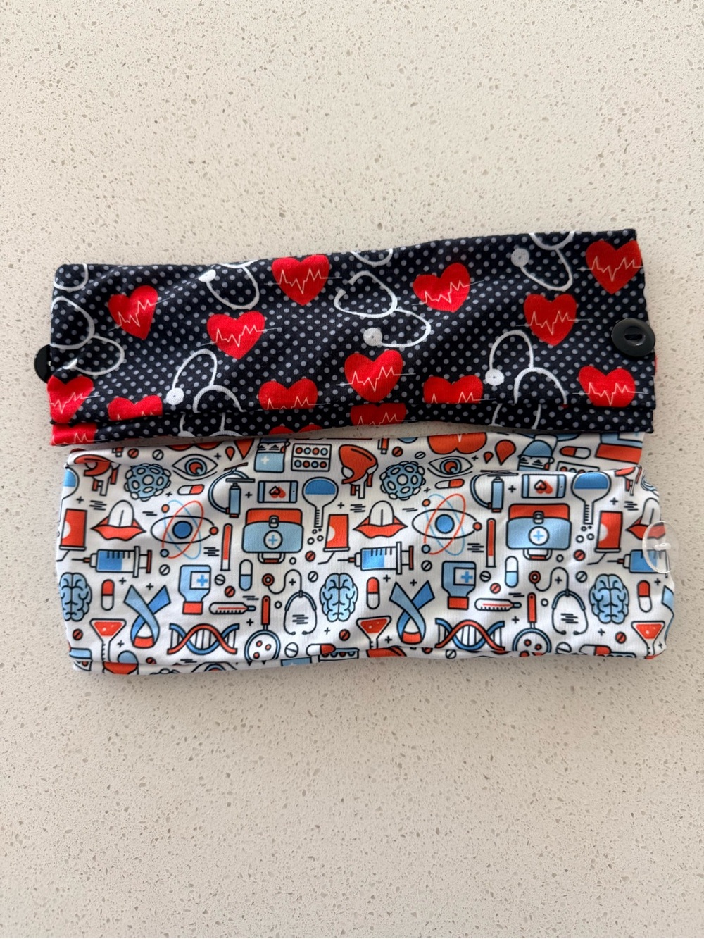 Women Soft Twist Nursing Headbands with Buttons for Ear Savers